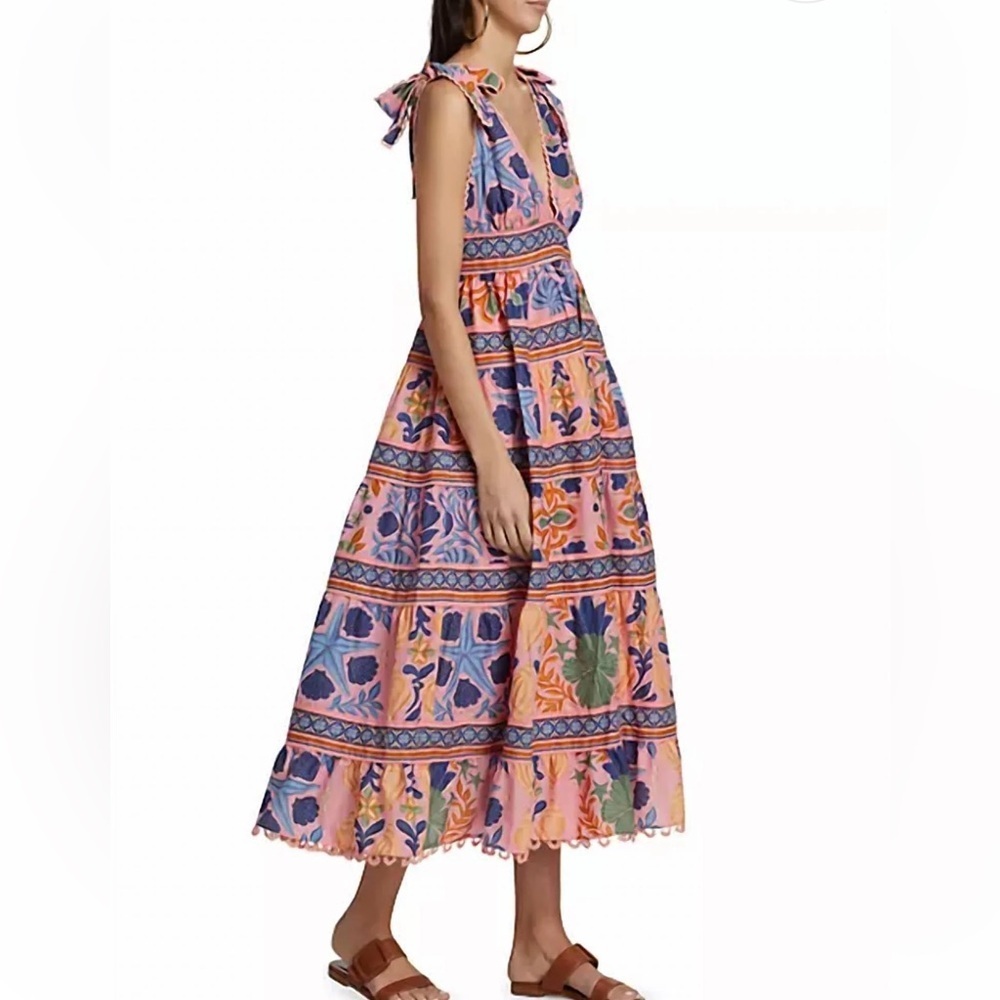 Farm Rio Seashell Tapestry Midi Dress In size Large - Picture 16 of 16
